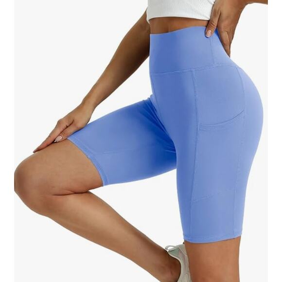 Women's High Waisted Biker Shorts 5 Pack - Tummy Control Yoga with Pockets 3XL - Picture 4 of 6